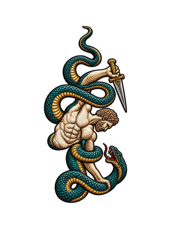 Warrior Entwined with Serpents - Art Print